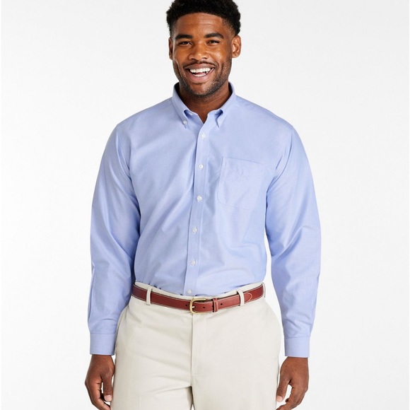 LL BEAN | Men's Wrinkle-Free Classic Oxford Cloth Shirt, Traditional Fit - Picture 1 of 8